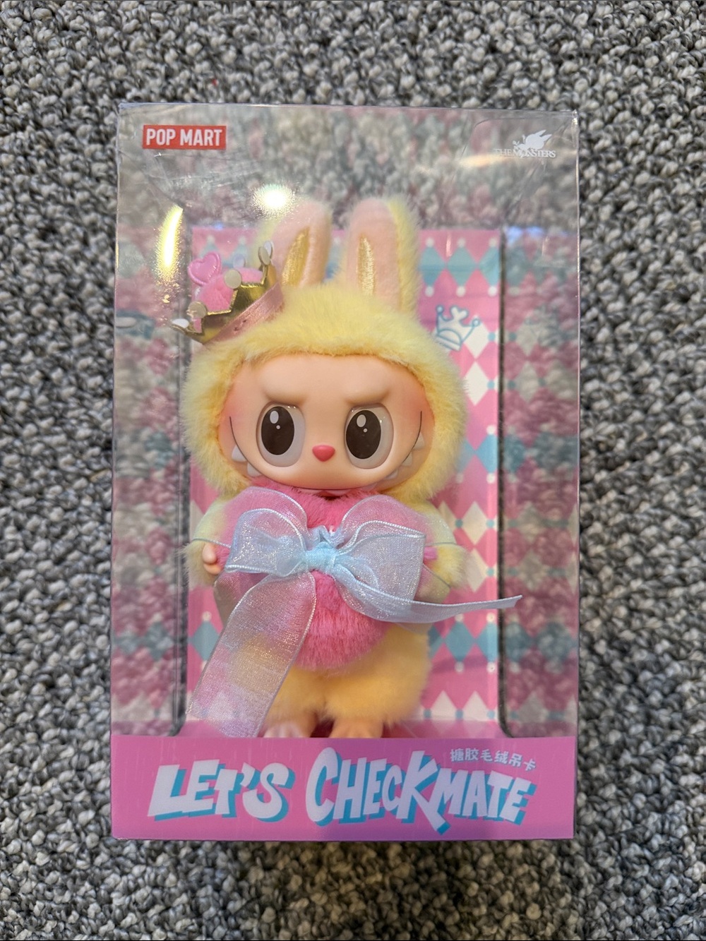POP MART Let's Checkmate Plush Bunny Costume Figure - Yellow & Pink Labubu